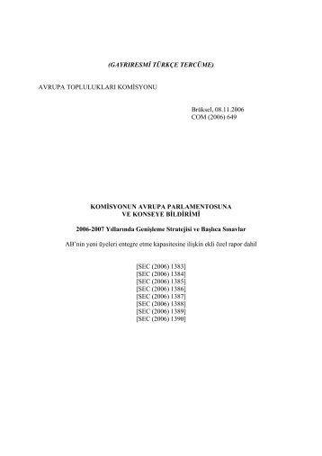 (GAYRIRESMİ TÜRKÇE TERCÜME) AVRUPA TOPLULUKLARI ...