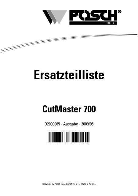 Ersatzteilliste - Posch