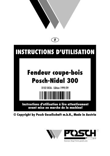 Fendeur coupe-bois Posch-Nidal 300