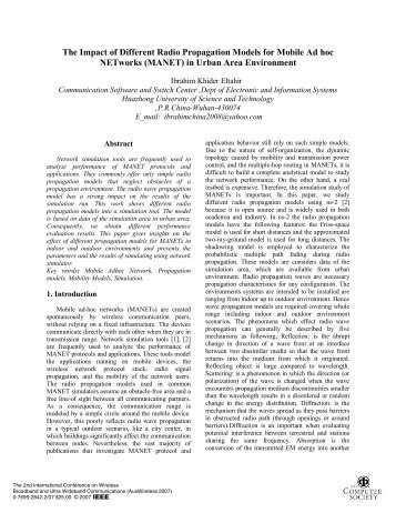 The Impact of Different Radio Propagation Models for - DAIICT Intranet