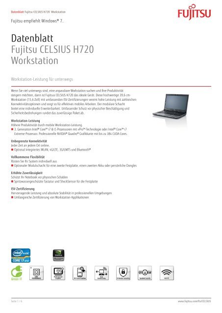 Datenblatt Fujitsu CELSIUS H720 Workstation - Westcam