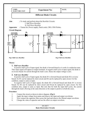 Diode based Circuits - DAIICT Intranet