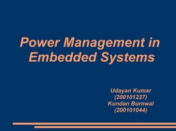 Power Management in Embedded Systems - DAIICT Intranet