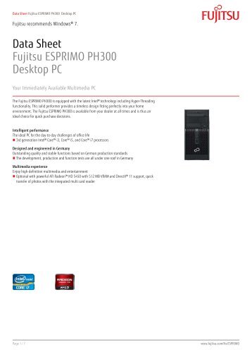 Data Sheet Fujitsu ESPRIMO PH300 Desktop PC - bei Fujitsu ...