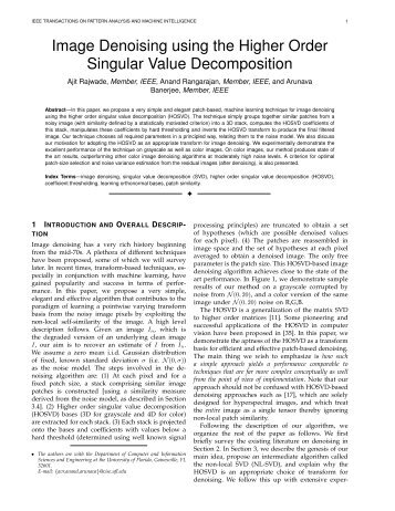 Image Denoising using the Higher Order Singular Value ...