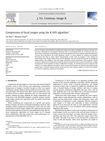 Compression of facial images using the K-SVD ... - DAIICT Intranet