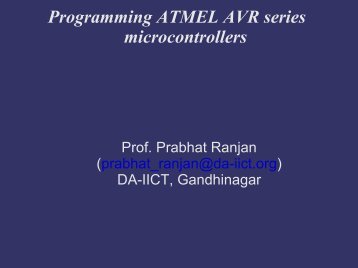 Programming ATMEL AVR series microcontrollers - DAIICT Intranet
