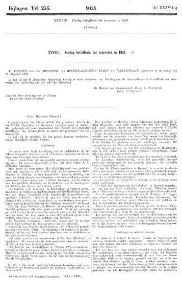 Verslag betreffende het armwezen in 1821