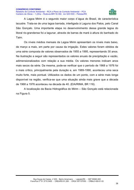 RELATÓRIO DE CONTROLE AMBIENTAL - RCA E PLANO ... - Ibama