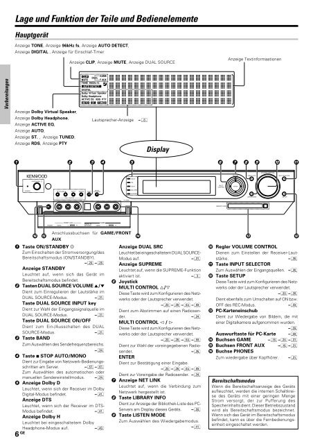 vrs-n8100 bedienungsanleitung - Kenwood