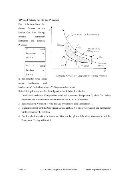 XIV.6 Kreisprozesse und Wärmekraftmaschinen Bei den bisherigen ...