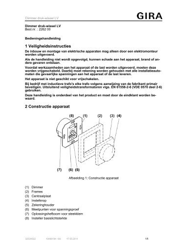 Dimmer druk-wissel LV - Download - Gira