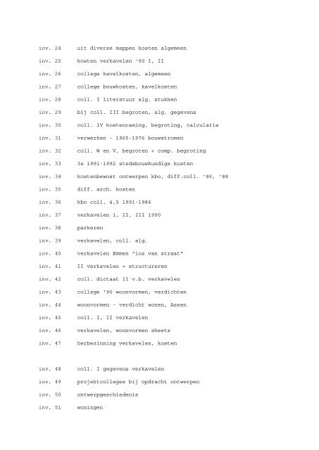 aanwinstnr. 96.043 prof.ir. J.J. Sterenberg Inhoud van de ...