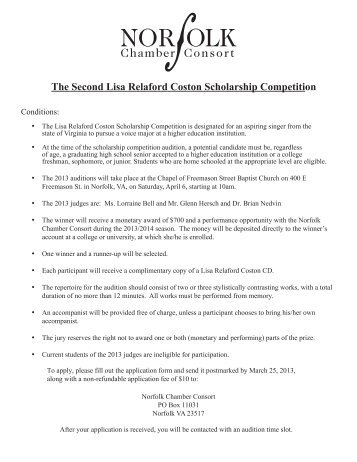Competition Form - Norfolk Chamber Consort