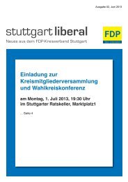 Einladung zur Kreismitgliederversammlung und ... - FDP Stuttgart