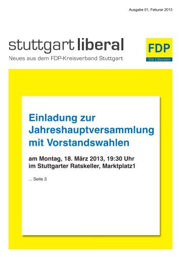 Einladung zur Jahreshauptversammlung mit ... - FDP Stuttgart