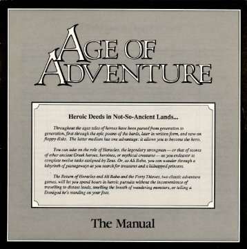 ageadv-manual - Museum of Computer Adventure Game History