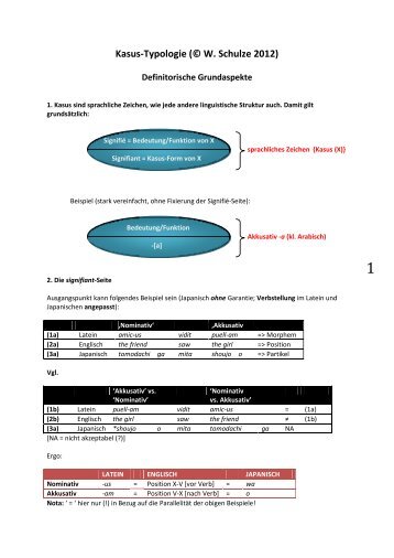 Basale Aspekte der Kasustypologie - Wolfgang Schulze