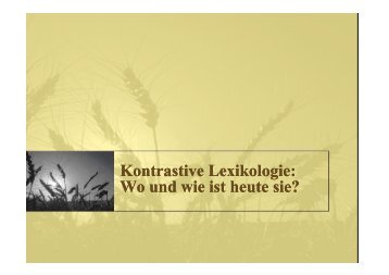 Kontrastive Lexikologie