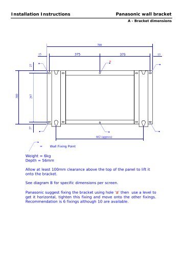 Installation Instructions Panasonic wall bracket - AWE Europe