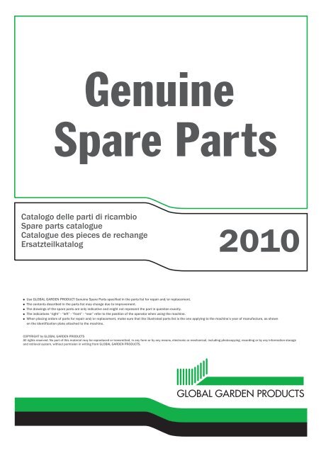 Catalogo delle parti di ricambio Spare parts catalogue Catalogue ...