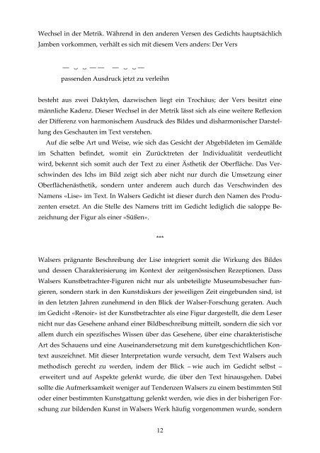 Mariana Prusák: Blicke im Text. Robert Walsers Gedicht «Renoir