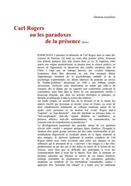 la rencontre essentielle de carl rogers