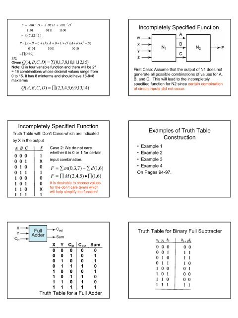 Design a Single-Output Combinational Switching Circuit Minterm ...