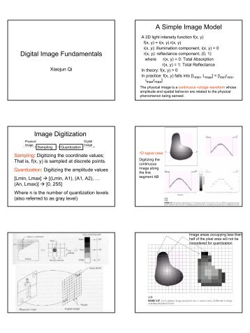 Digital Image Fundamentals A Simple Image Model Image Digitization