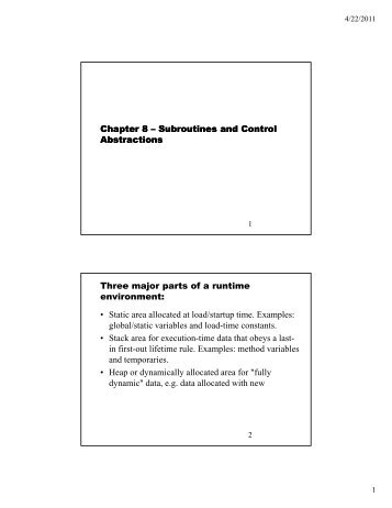 Subroutines and Control Subroutines and Control Abstractions ...