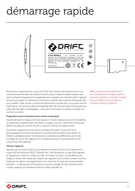 mode d'emploi - Drift Innovation