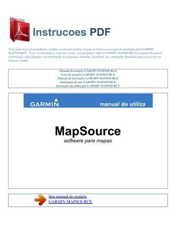 Manual do usuário GARMIN MAPSOURCE - INSTRUCOES PDF