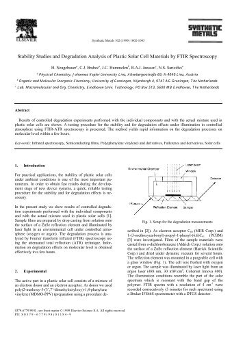 Stability Studies and Degradation Analysis of Plastic Solar Cell ...