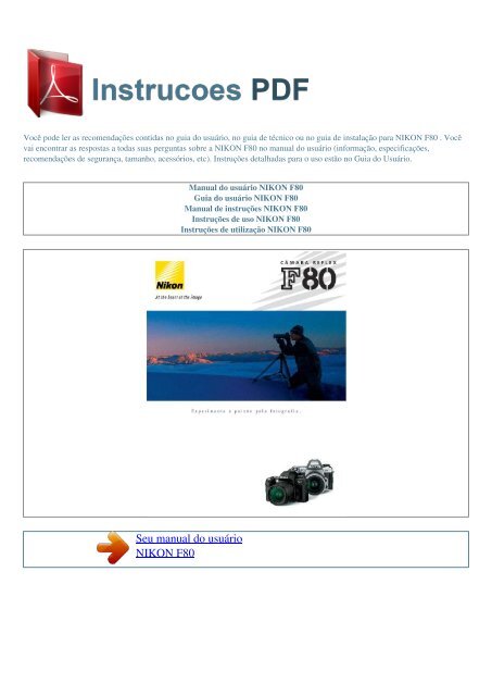 Nikon F80 Manual Pdf