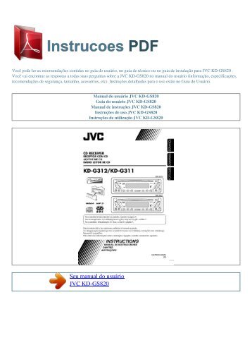 Manual do usuário JVC KD-GS820 - INSTRUCOES PDF