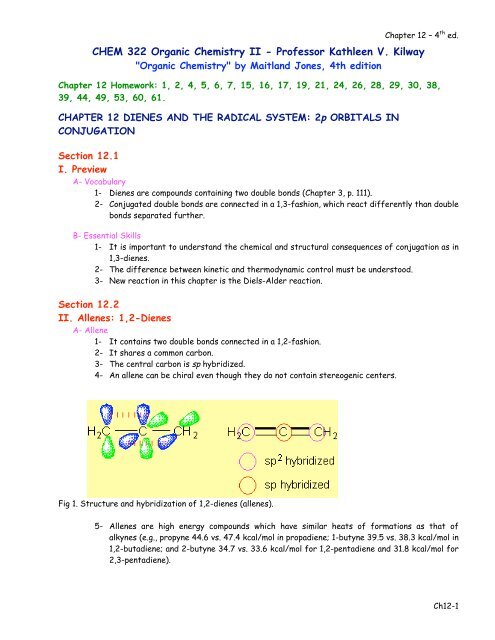 Chem 322 Organic Chemistry Ii Professor Kathleen V Kilway