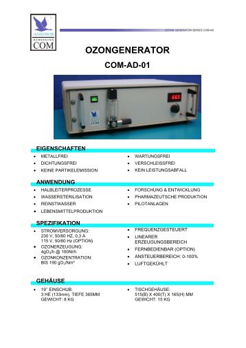 Anseros Ozongenerator COM-AD-01