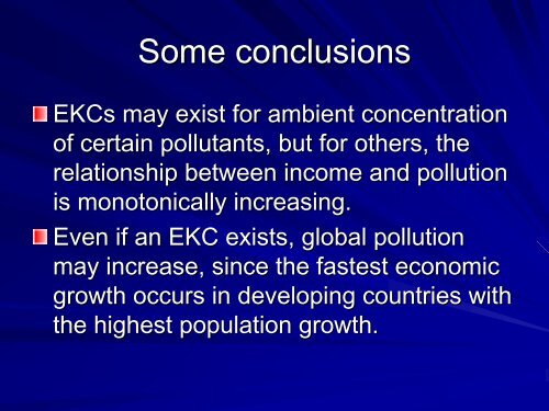 Environmental Kuznets Curves - Agricultural and Resource Economics
