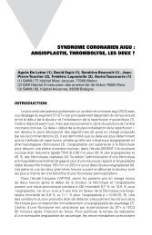 Syndrome coronarien aigu : angioplastie, thrombolyse, les ... - Mapar