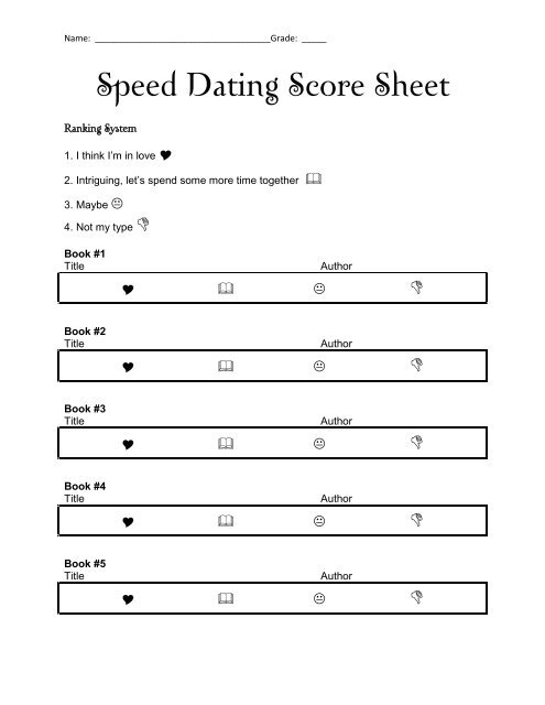 speed dating score sheet pdf riyl scorecard sheet