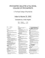 PSYCHIATRIC BULLETIN of the ROYAL ... - The Psychiatrist