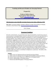 Teaching and Research Modules for Emerging Markets Prepared by ...