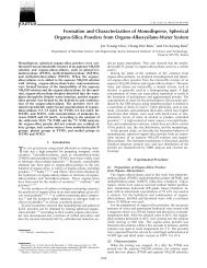 Formation and Characterization of Monodisperse