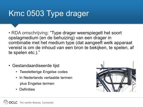 Type inhoud, medium en drager in het GGC - OCLC