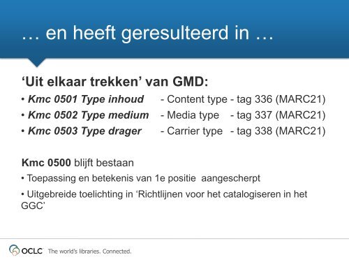 Type inhoud, medium en drager in het GGC - OCLC