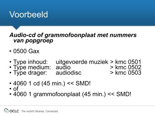 Type inhoud, medium en drager in het GGC - OCLC