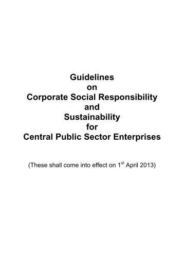 Guidelines on Corporate Social Responsibility and Sustainability for ...