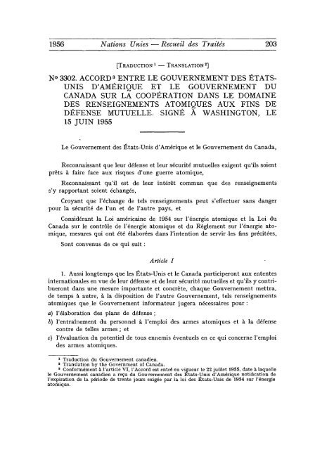 Treaty Series Recueil des Traites - United Nations Treaty Collection