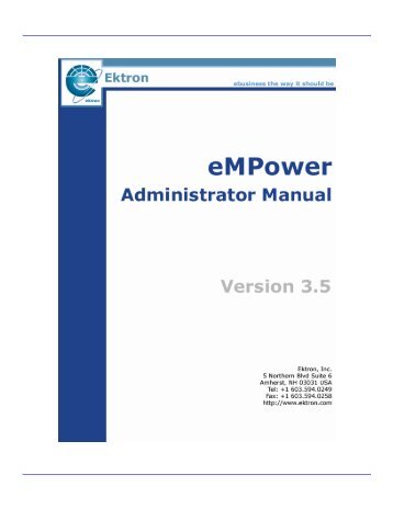 eMPower 3.2 Administrator Manual - Ektron