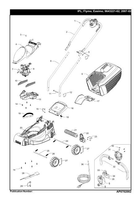 IPL, Flymo, Easimo, 964322162, 2007-02, Lawn Mower